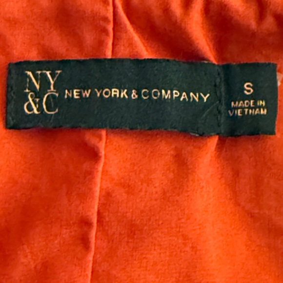 New York & Company Vibrant Red Orange Wrap Dress - Picture 5 of 10